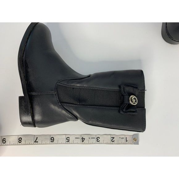 Girls youth Toddler Michael Kors Boots black bow tie logo size 7 6038 EUC - Picture 8 of 9